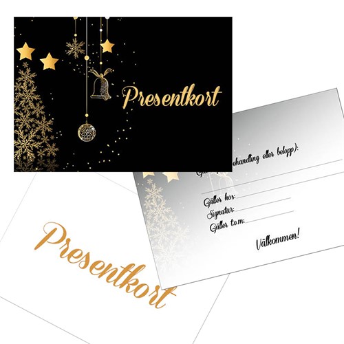 Presentkort Svart/Guld inkl. kuvert 10 st.