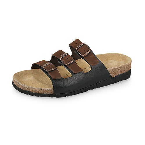 Herrpantolett brun/svart 3-rem