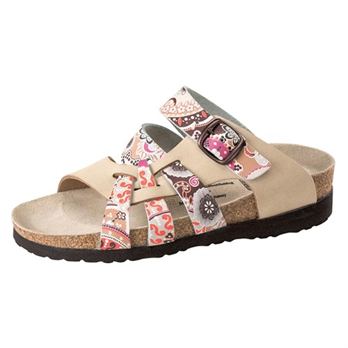 Flätad Pantolett Orangemönstrad/Elfenben