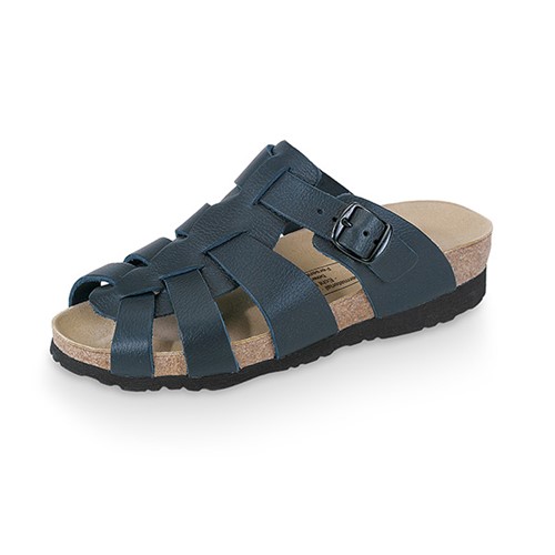 Genomstucken pantolett marin